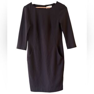 M.M. Lafleur Black 3/4 Sleeve Sheath Dress Business Career Office Formal Sz 4